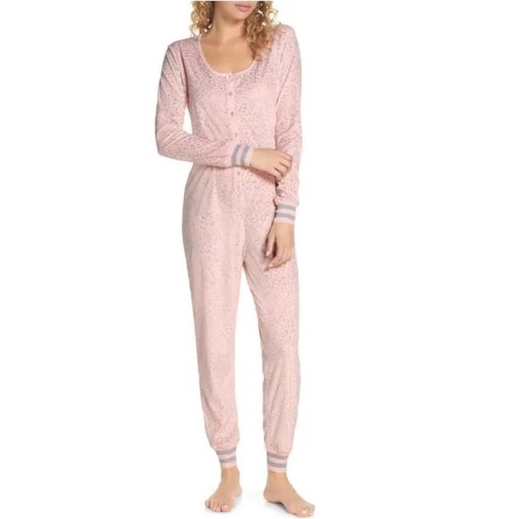 Honeydew Intimates Cocoa Cozy Henley Jumpsuit - Picture 1 of 7